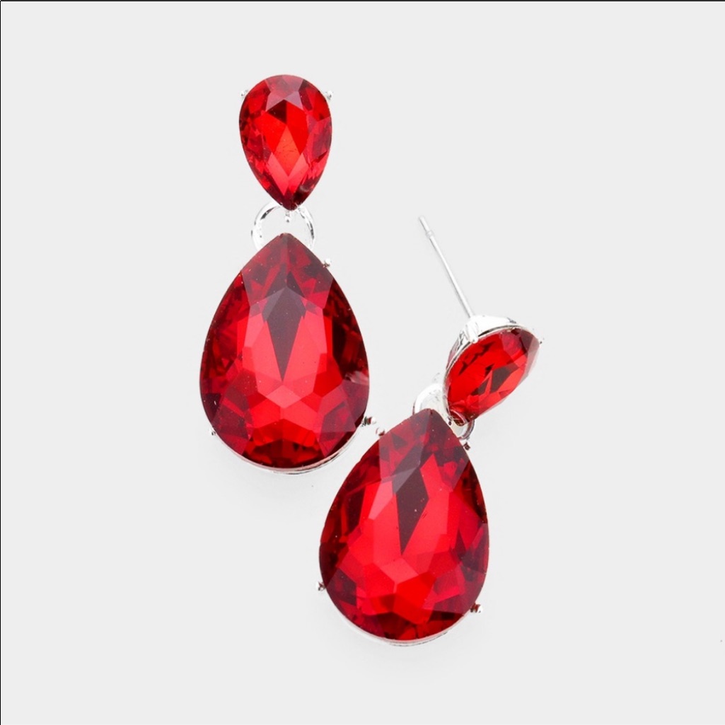 Ruby Teardrop Earrings